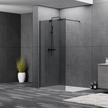 Allibert Douchewand Colors 90x200 cm Gerookt Glas met Zwarte Profielen