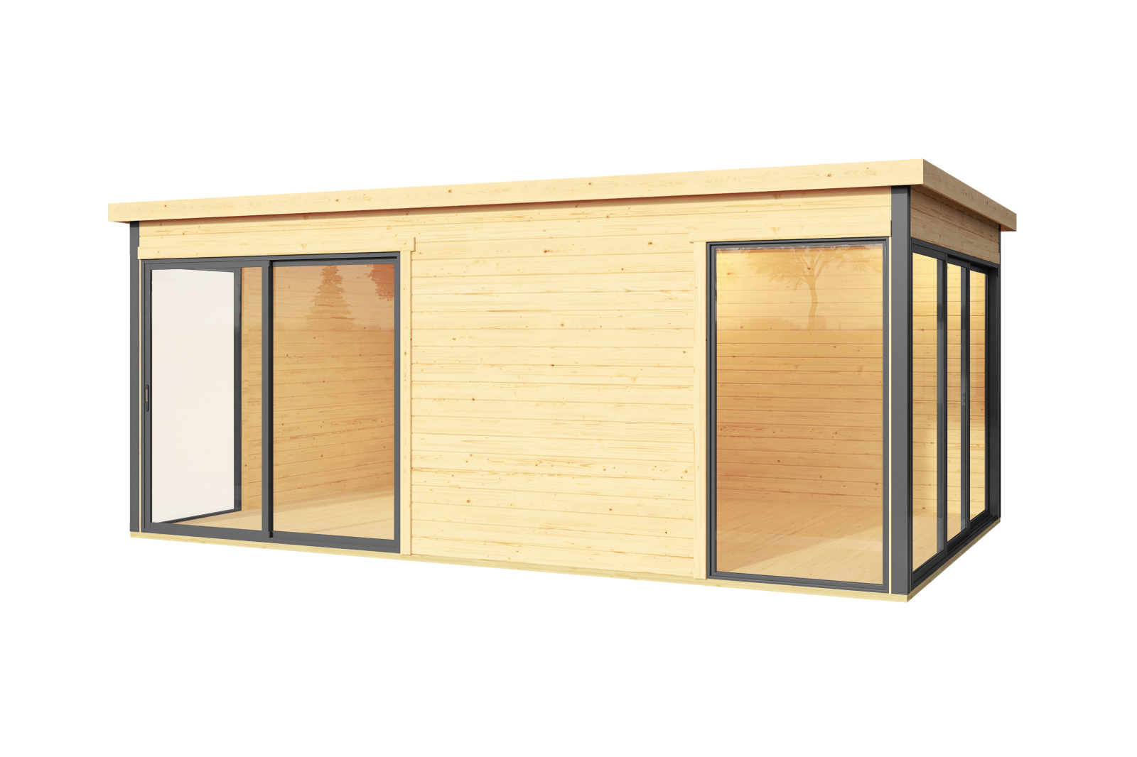 Gartenhaus DOMEO 3 - natur-anthrazit - 508,8x321,9 cm