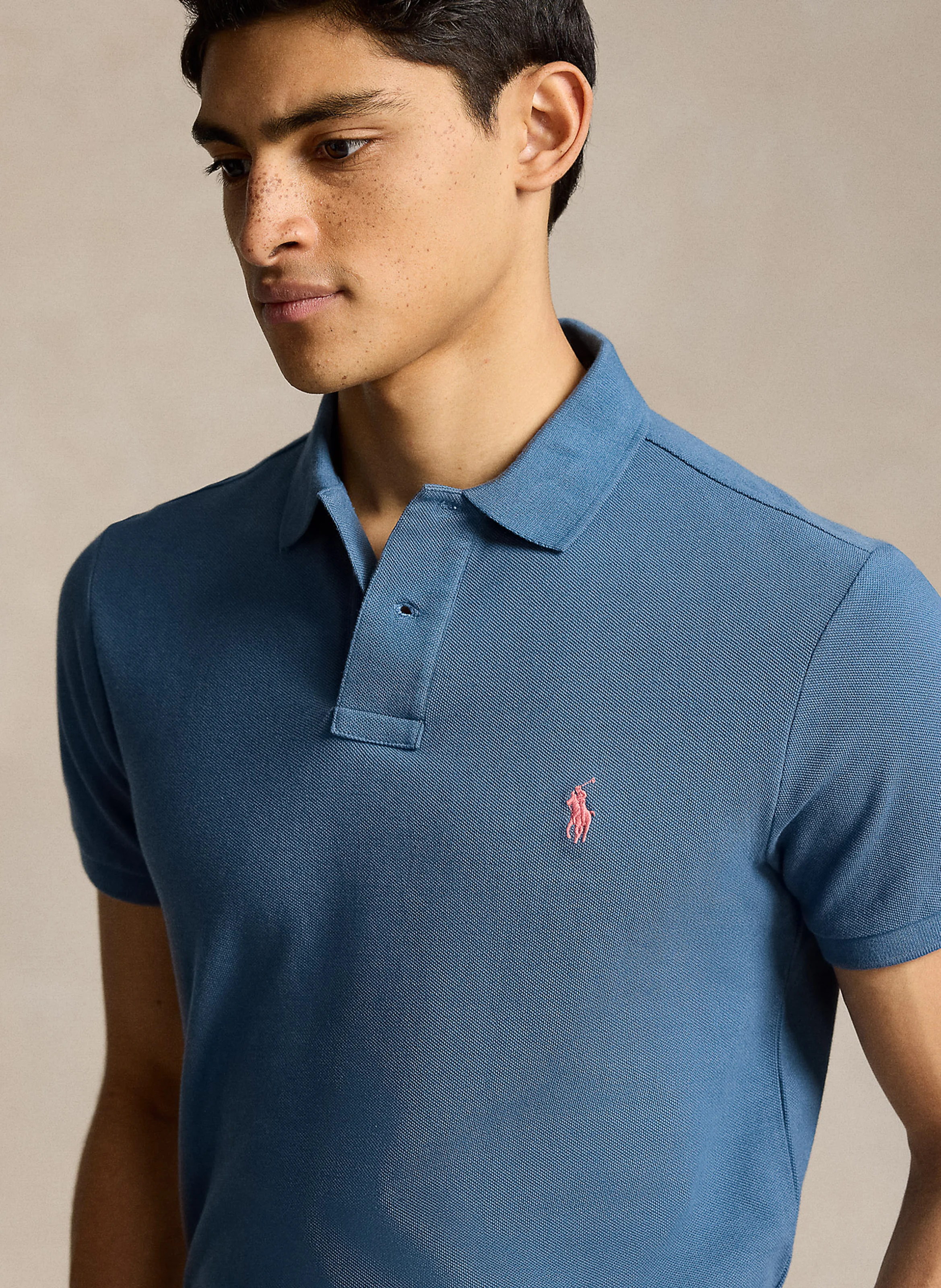 Polo slim-fit en coton | Bleu