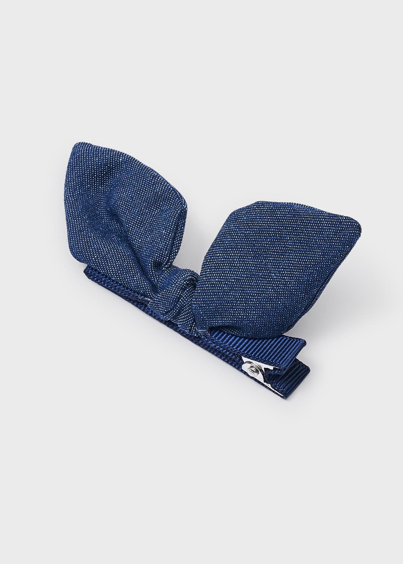 Presilha de laço jeans para meninas