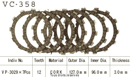 Kyoto - Disques garnis d'embrayage VC358