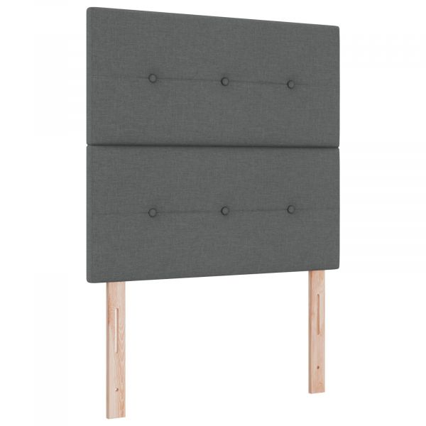 vidaXL Cabeceira Botão Estofada Cinza Escuro 90 cm Tecido - 845852324