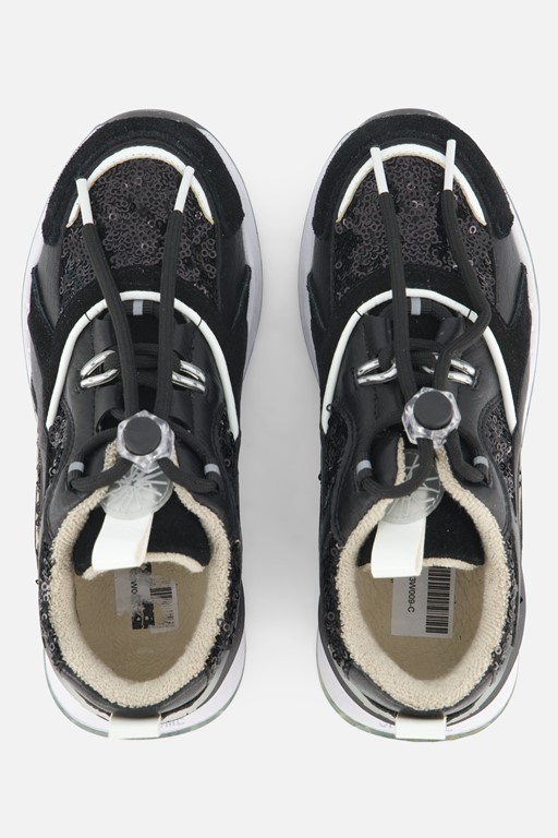 Barst! Glitter Sneakers zwart Leer