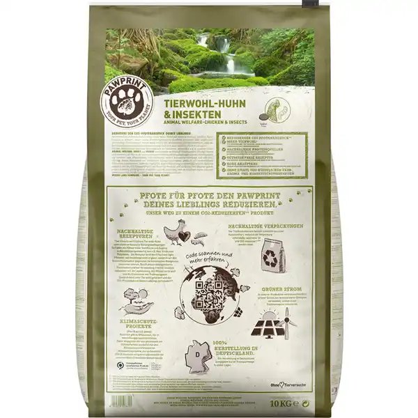 Hundefutter Adult PawPrint Tierwohl Huhn & Insekten