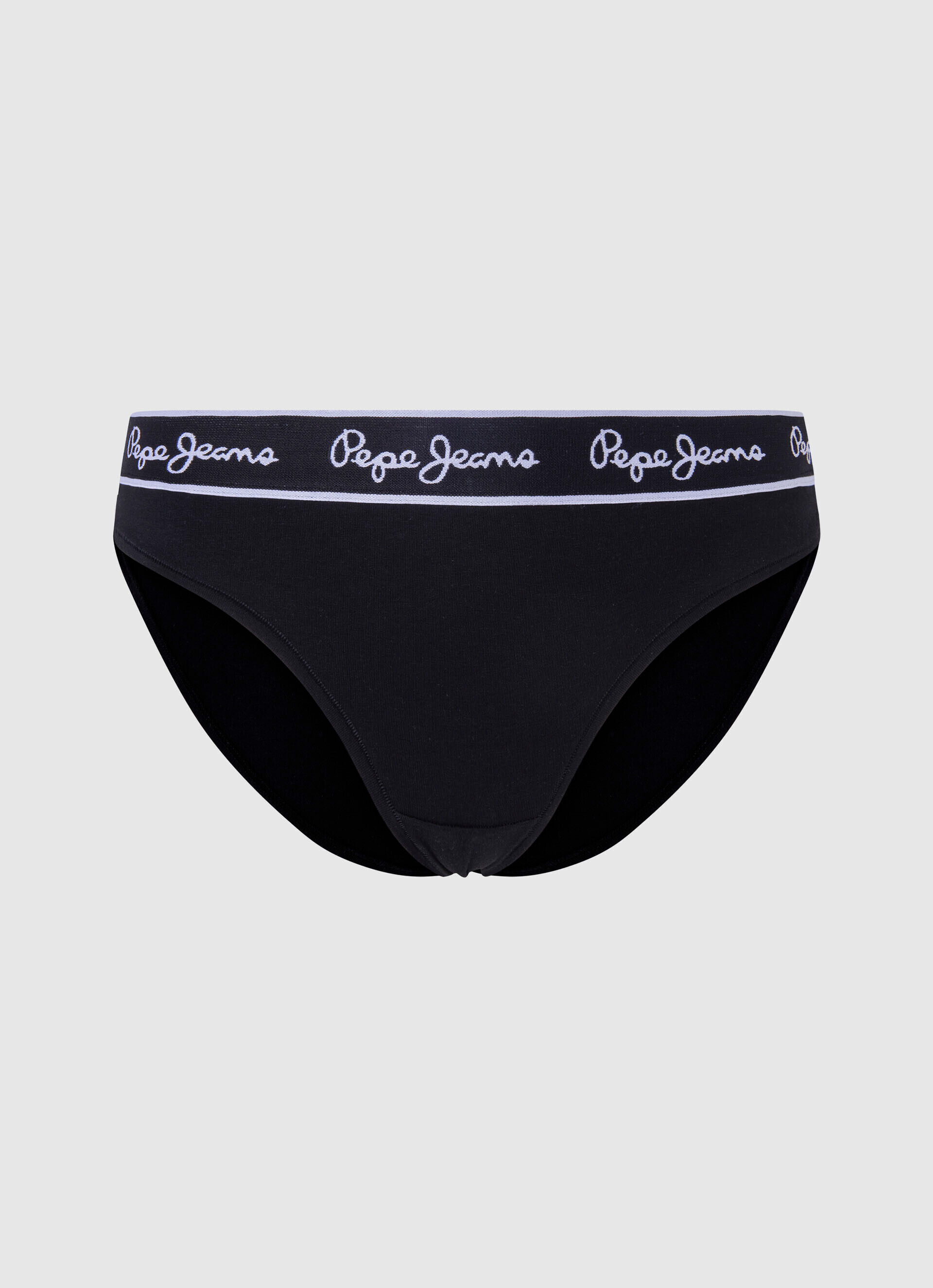 Calcinha clássica com logo estampado - preta