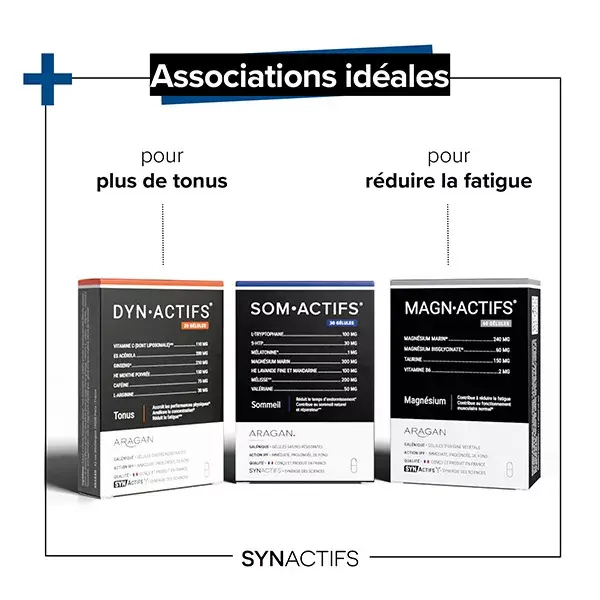 Aragan - Synactifs - Somactifs® - Sono - Melatonina, Magnésio - 30 cápsulas