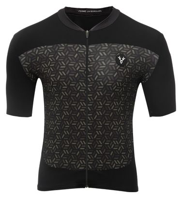 Maillot Manches Courtes LeBram Croix de Fer Noir Kaki Coupe Ajustée