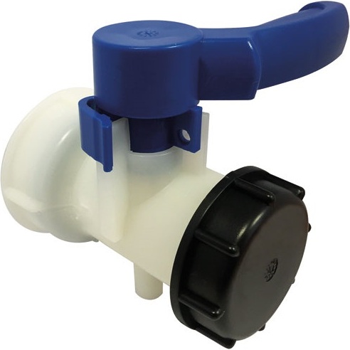 Vanne plastique pour cuve grillagée/IBC 1000 L - D60 - bouchon femelle 60x6