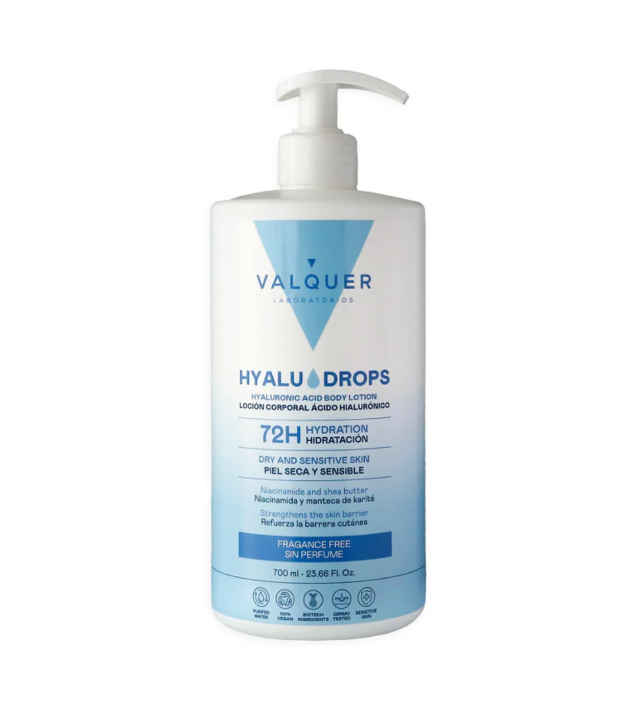 Valquer - Loção Hidratante Corporal 72h Hyaludrops - Sem Fragrância