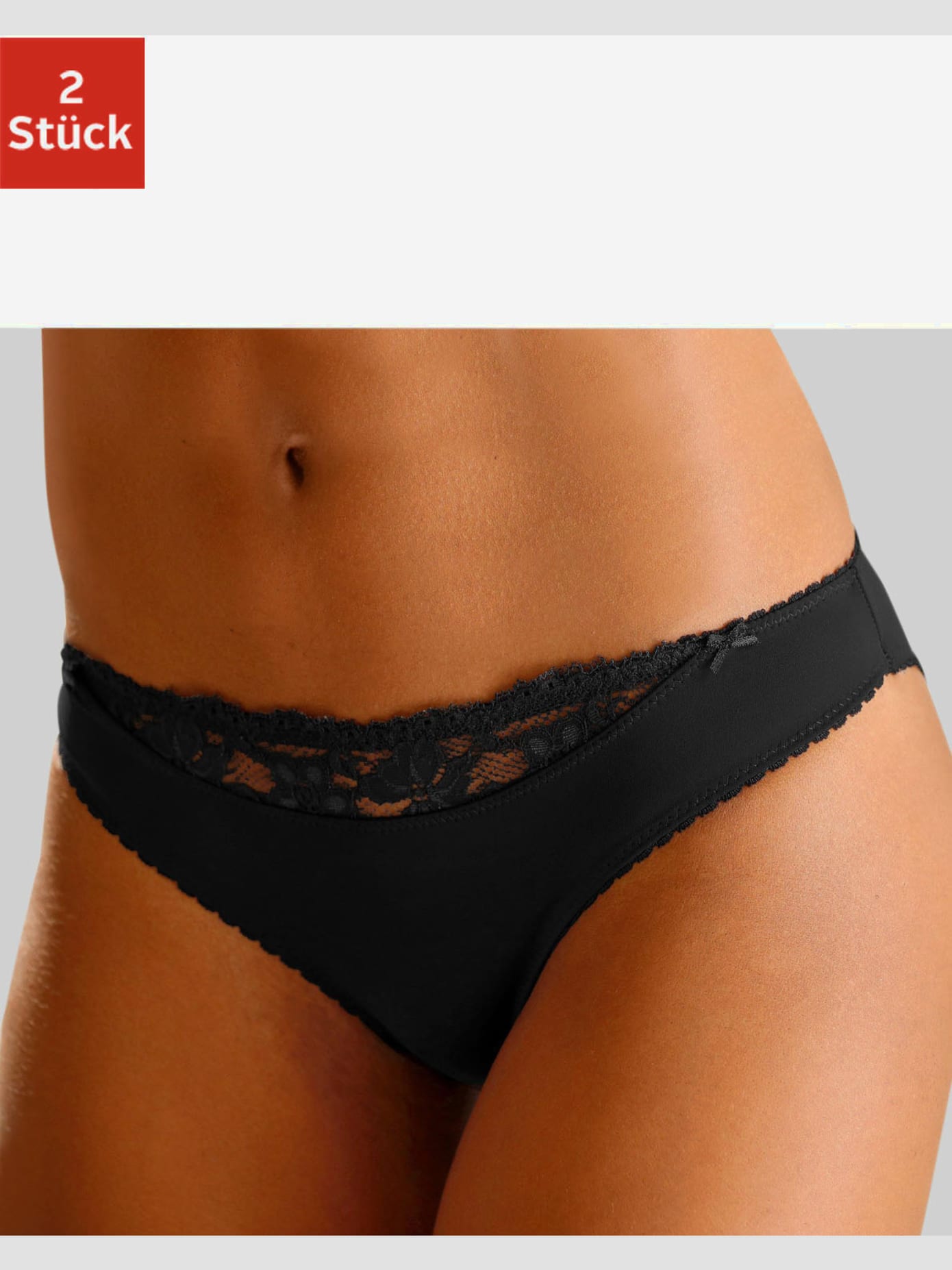 Slip confortable, petit empiècement en dentelle à la ceinture