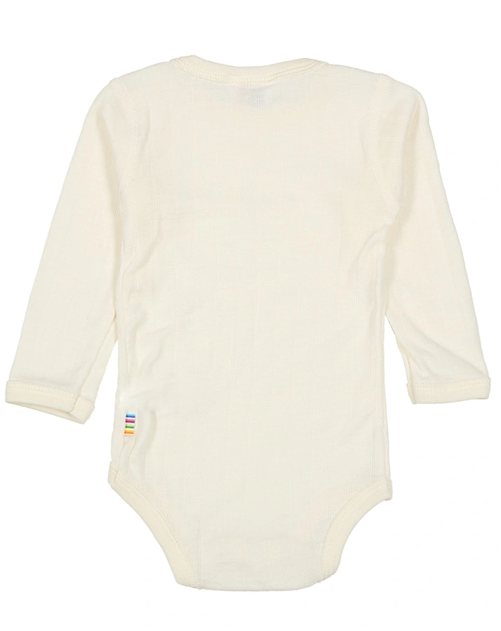 Langarm-Body SOFT mit Wolle und Seide in off white