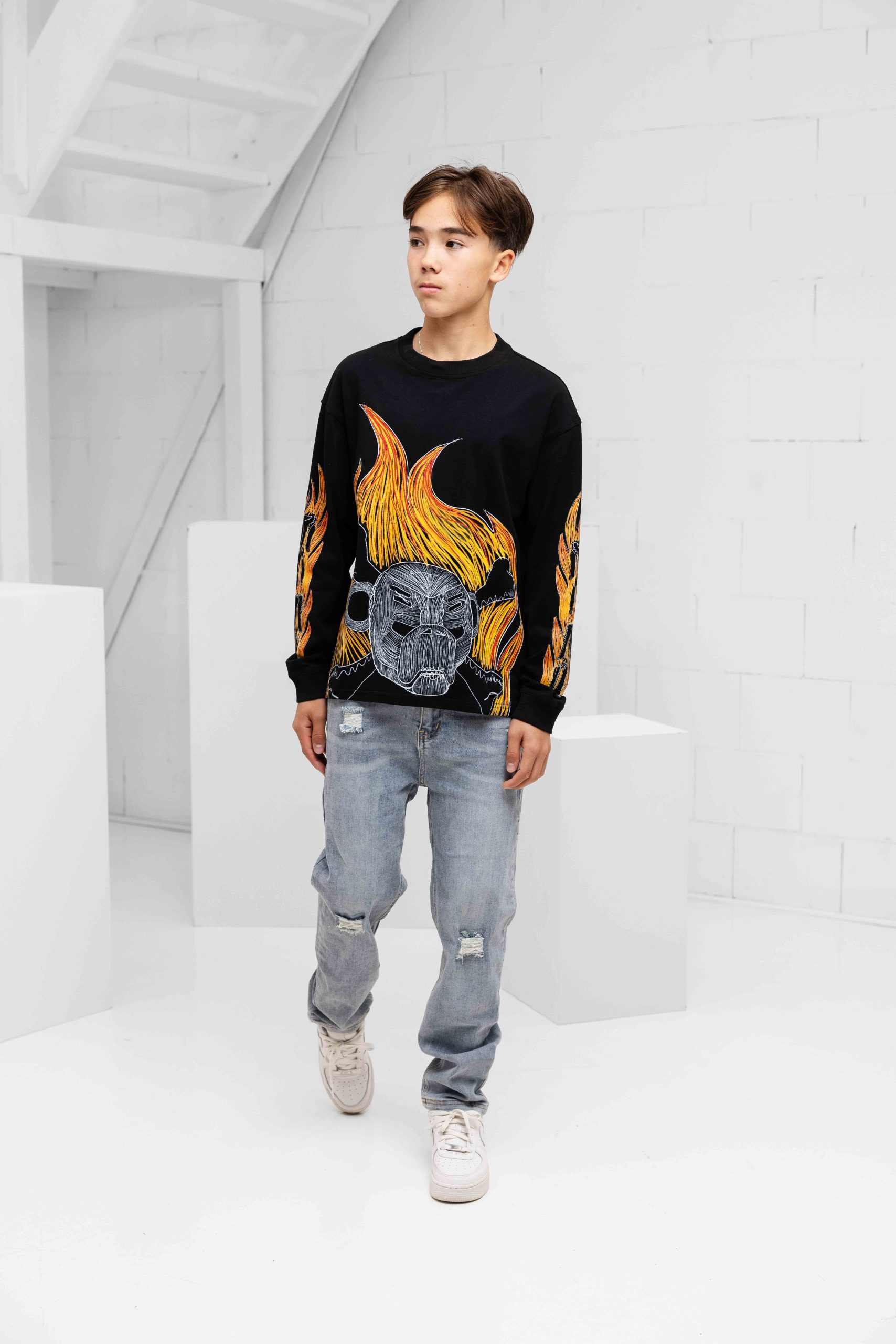 Black Bananas Blaze Longsleeve T-Shirt Kids Zwart
