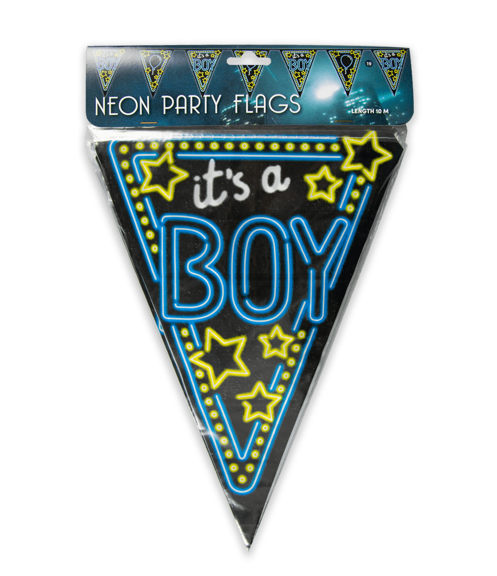 Geboorte Slingers Its a Boy! Neon 10m