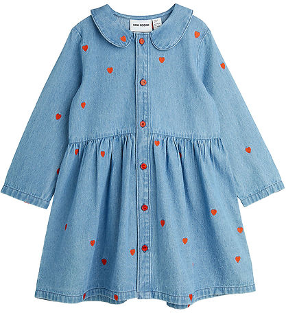 Mini Rodini Kleid - Denim - Blau m. Herzen