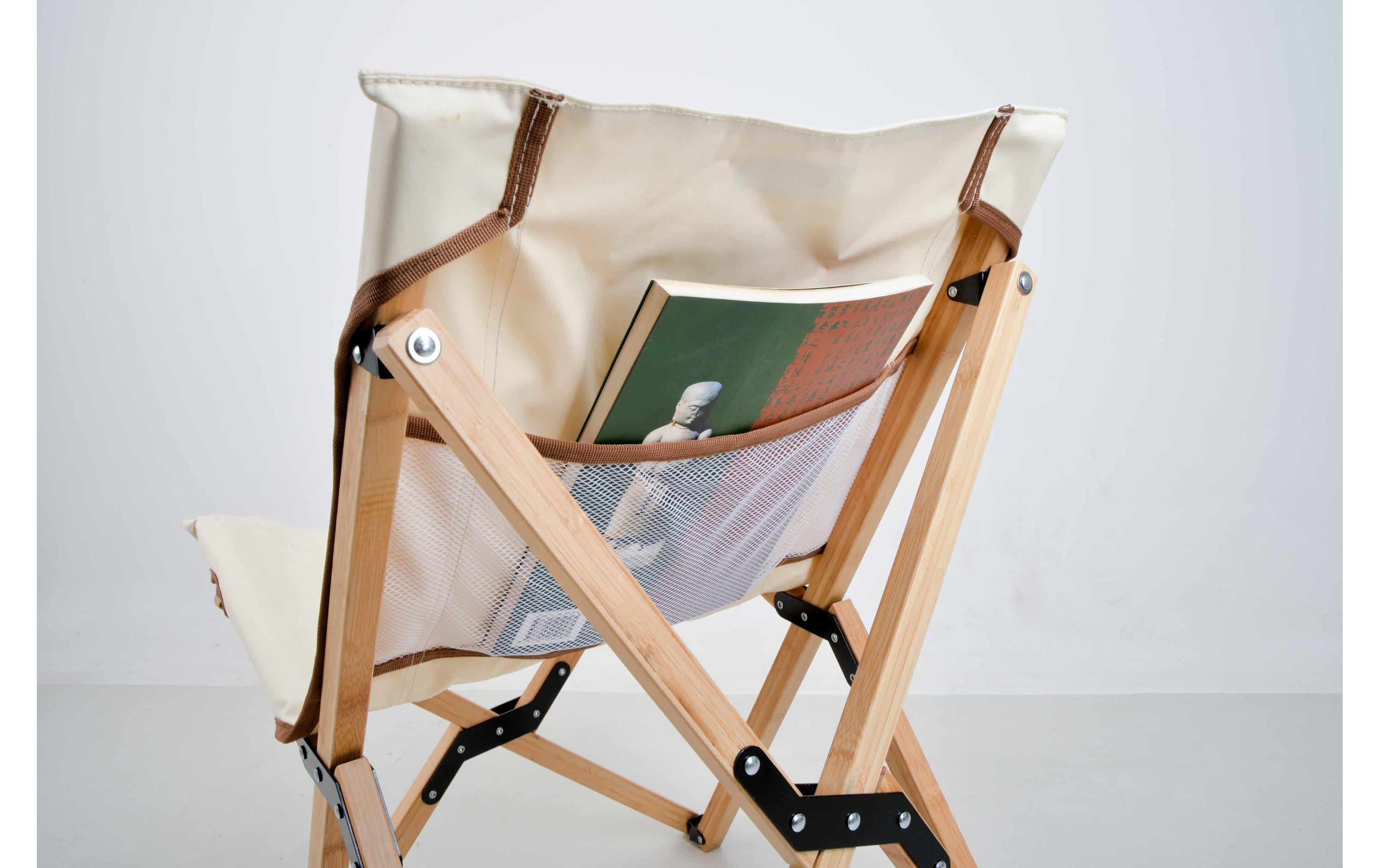 Bamboo Canvas Chair BraunCampingstuhl