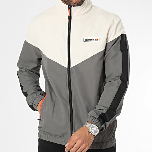 Veste Zippée A Bandes Tomana SHT19075 Gris Beige