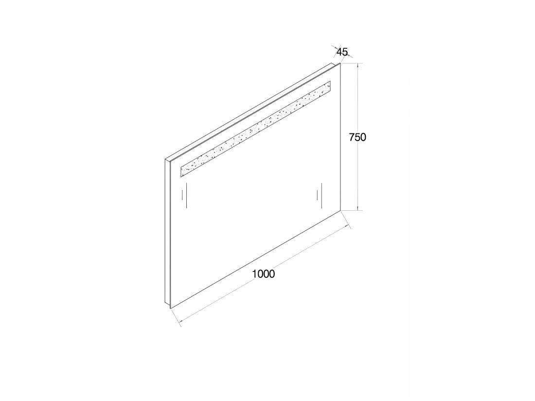Miroir avec LED haut 100 cm