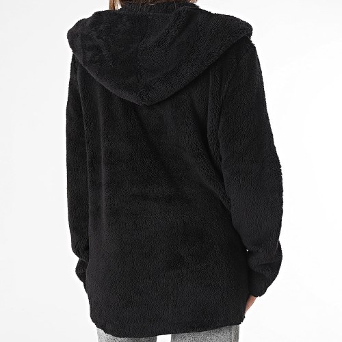 Cardigan Capuche Femme Contact Hood Sherpa Noir