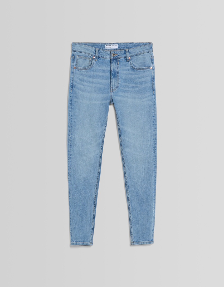 calças jeans super skinny
