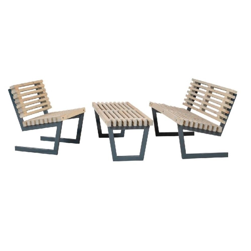 BENKESETT PLUS BENK/STOL/BORD SIESTA 138CM NATUR