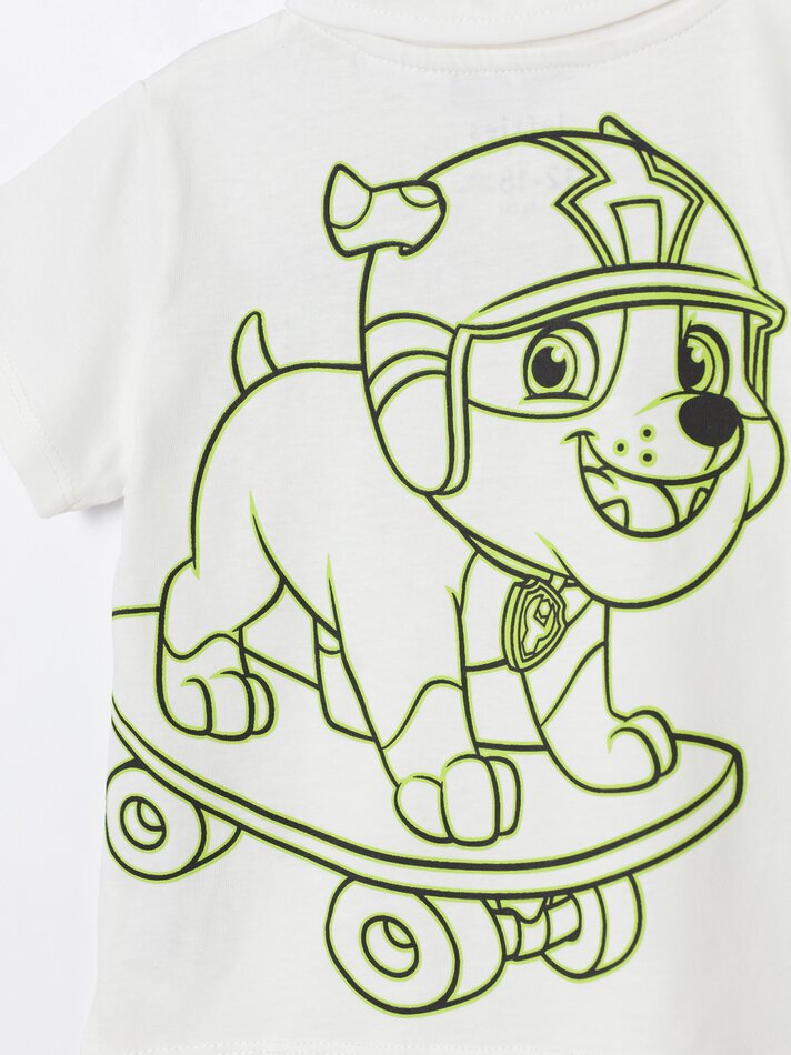 Conjunto de camisa polo e bermuda Patrulha Canina - Nickelodeon - Off-White