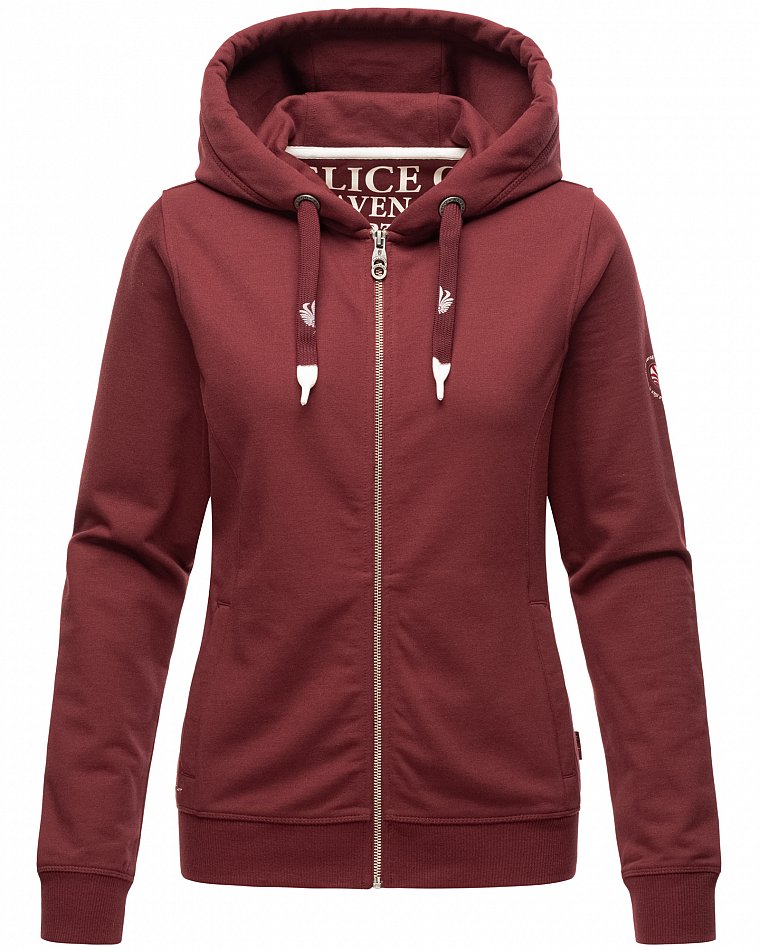 NAVAHOO Damen Kapuzensweatshirt Sportlicher Zip-Hoodie mit Dicken Tunnelzugkordeln Engelshaar