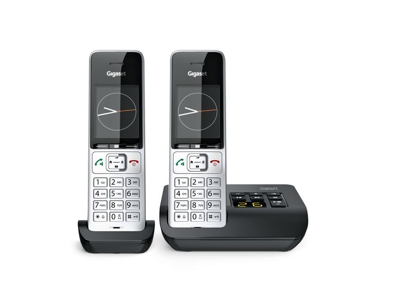 Gigaset Schnurlostelefon Comfort 500A Duo Schwarz/Silber Der neue Massstab in puncto komfortable Kommunikation für Zuhause und Home Office