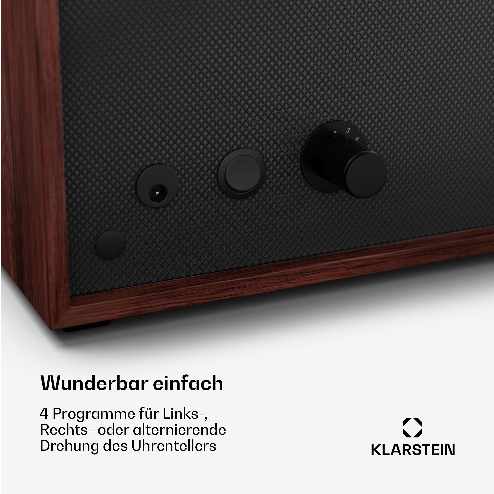 Brienz 3 Uhrenbeweger, 3 Uhren, 4 Modi, Holz-Optik, blaue Innenbeleuchtung Walnuss