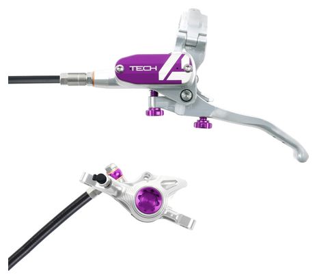 Frein Avant Hope Tech 4 X2 Argent / Violet Durite Standard