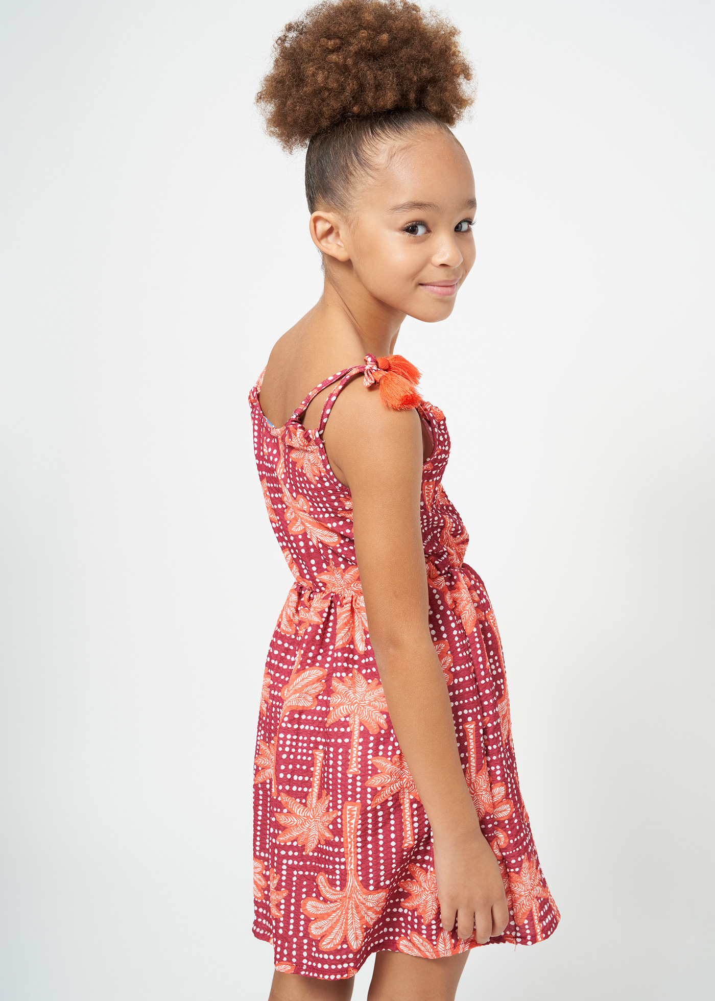Vestido envelope estampado para menina