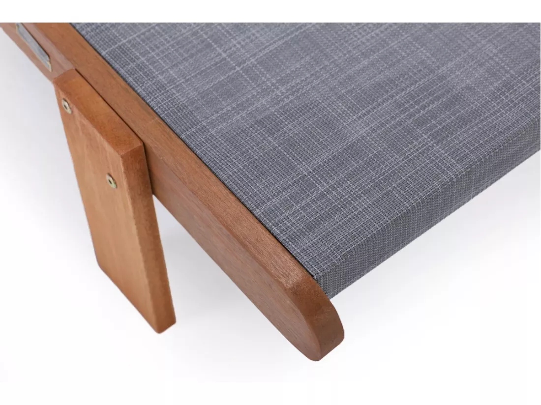 Lot de 2 bains de soleil en bois exotique 