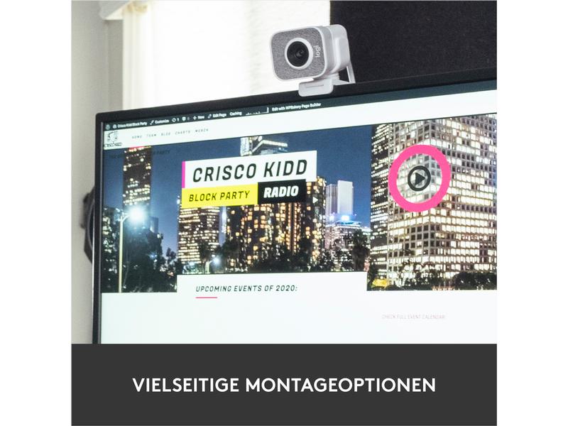 Logitech Webcam StreamCam Weiss Full-HD Streaming Webcam mit USB-C Anbindung