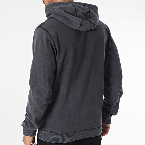 Sweat Capuche Regular Washed Signature 7912 Gris Anthracite