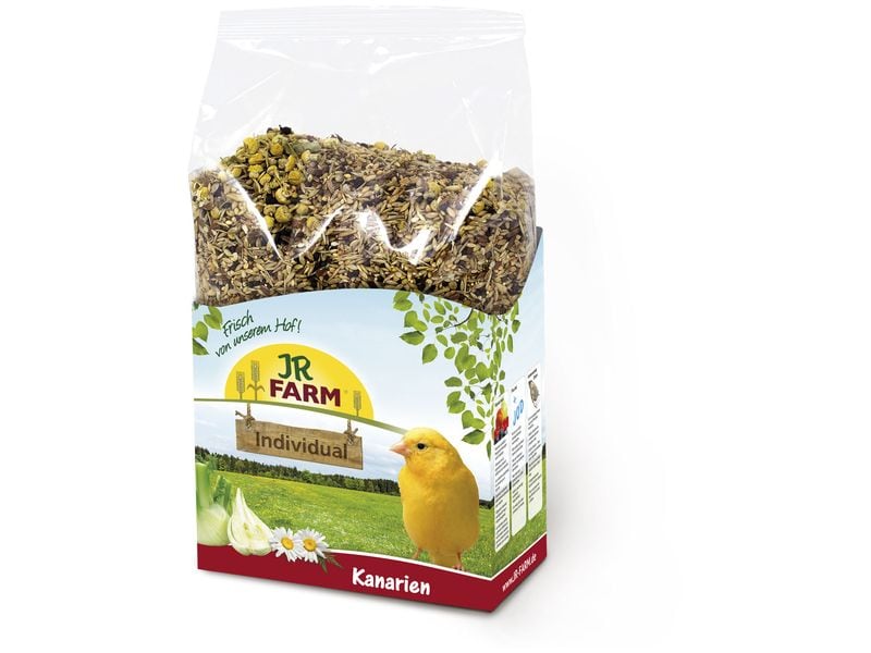 JR Farm Ziervogelfutter Individual Kanarien, 1 kg Artgerechtes, vollwertiges Erhaltungsfuttermittel für Kanarienvögel