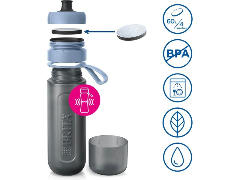 BRITA Wasserfilter-Flasche Active Dunkelblau Flasche mit Wasserfilter