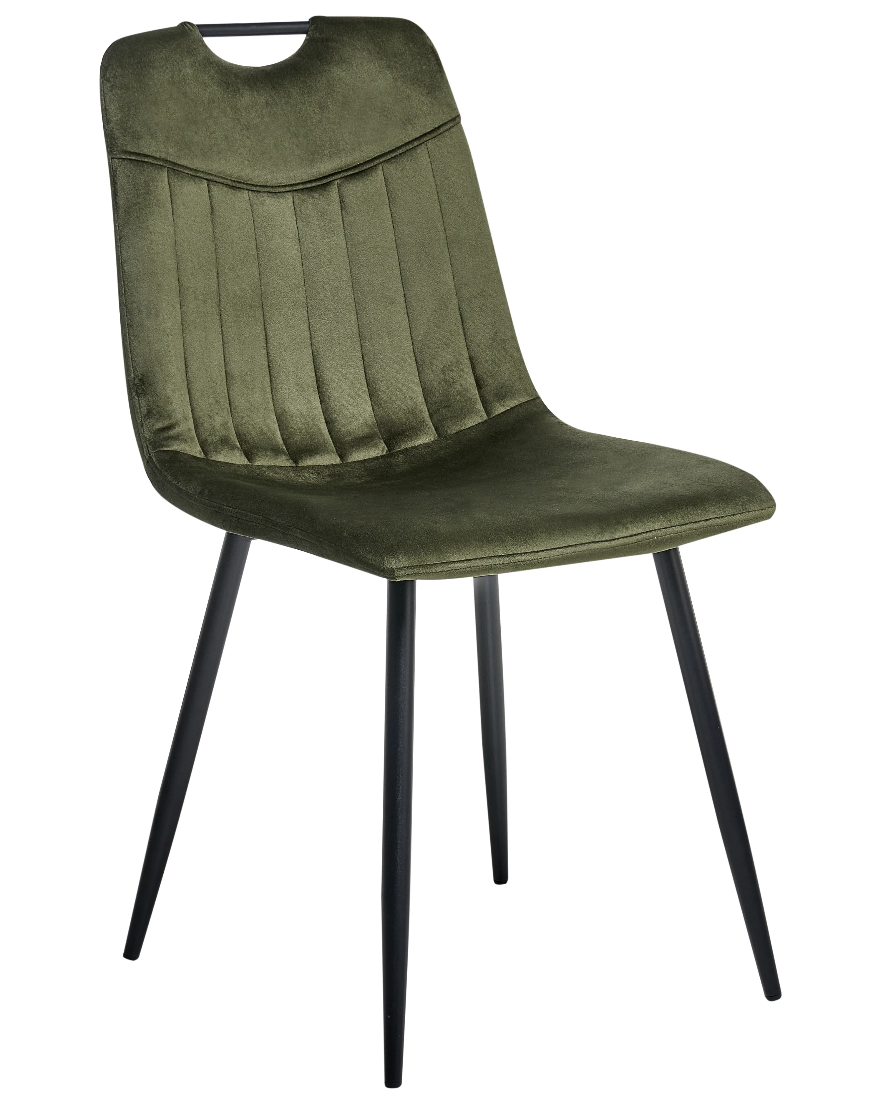 Set van 4 eetkamerstoelen ARGYLE Fluweel Donkergroen