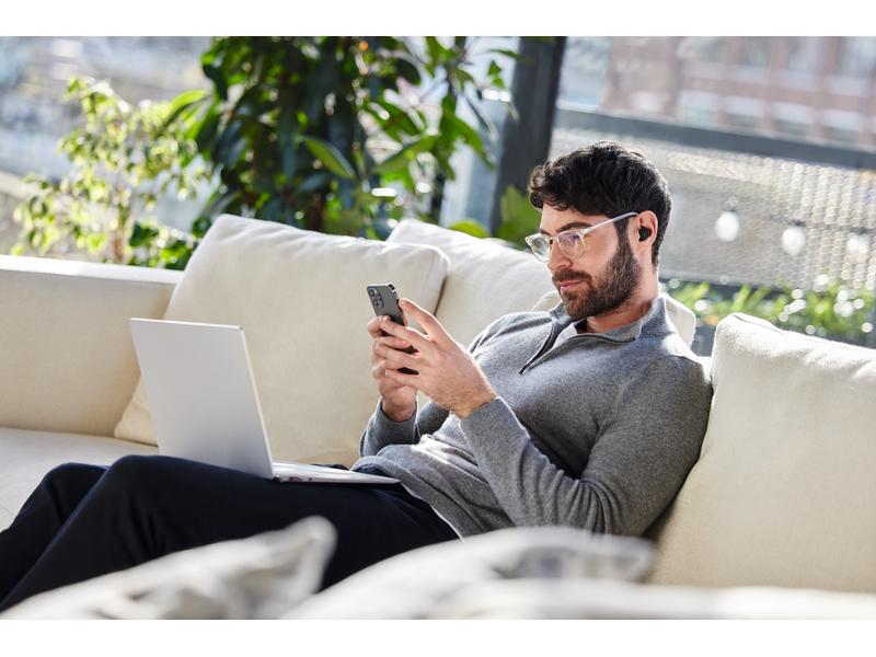 Jabra Headset Evolve2 Buds MS USB-C Professionelle Anrufe unterwegs: Kompakte In-Ear-Bluetooth-Kopfhörer entwickelt für hybrides Arbeiten