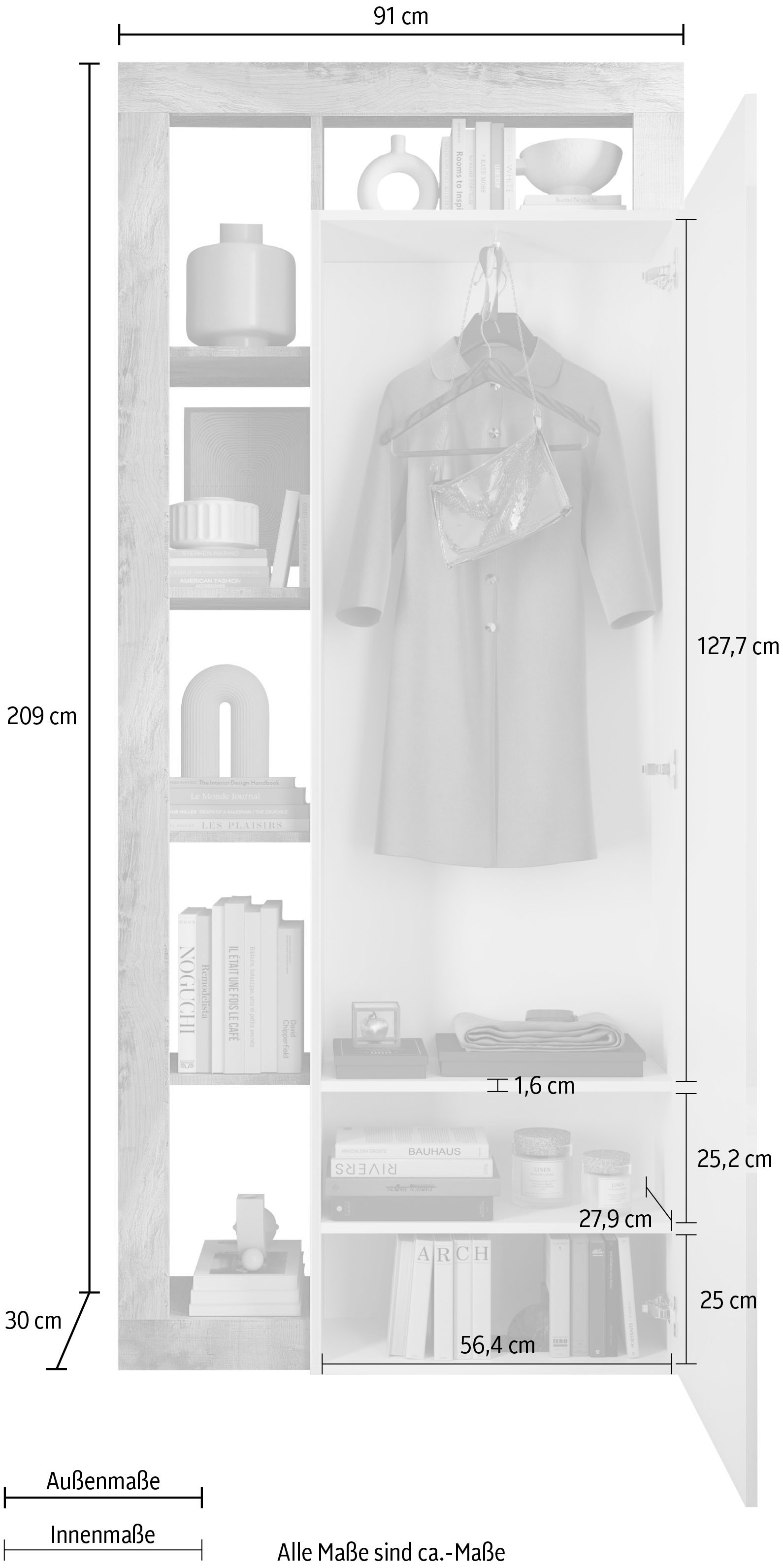 INOSIGN Garderobenschrank »Hamburg, Breite 91 cm« Höhe 209 cm