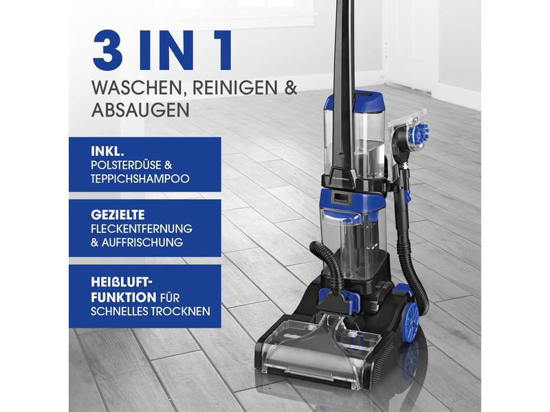 CLEANmaxx Teppichreiniger Pro  Schwarz/Blau Teppich- und Bodenreiniger