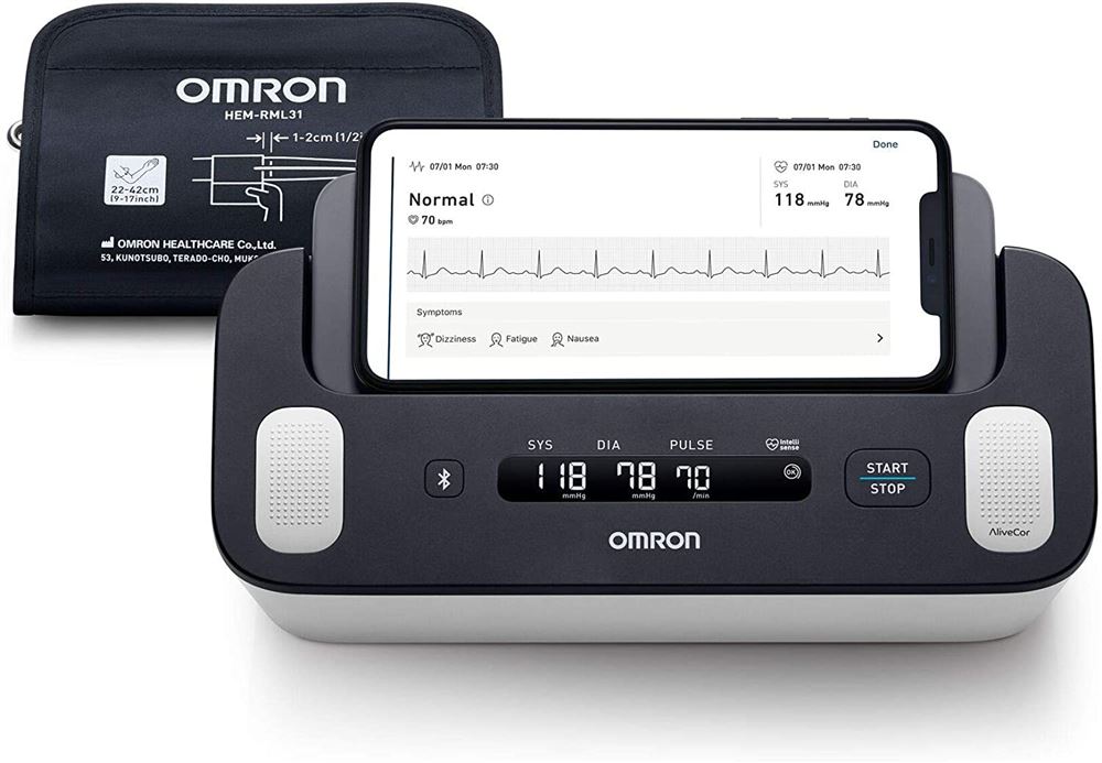 OMRON Blutdruck Oberarm Complete mit integrierter EKG-Funktion mit OMRON Connect App inklusive Gratisservice 1 Stk