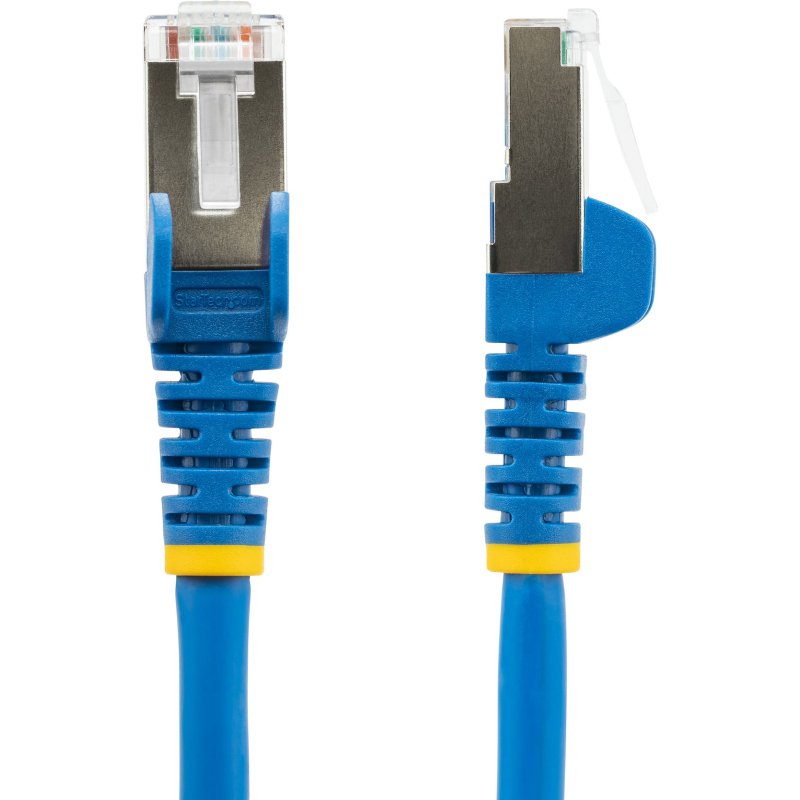 StarTech.com Câble Ethernet CAT6a 2m - Low Smoke Zero Halogen (LSZH) - 10 Gigabit 500MHz 100W PoE RJ45 S/FTP Cordon de Raccordement Réseau Snagless Bleu avec Décharge de Tension