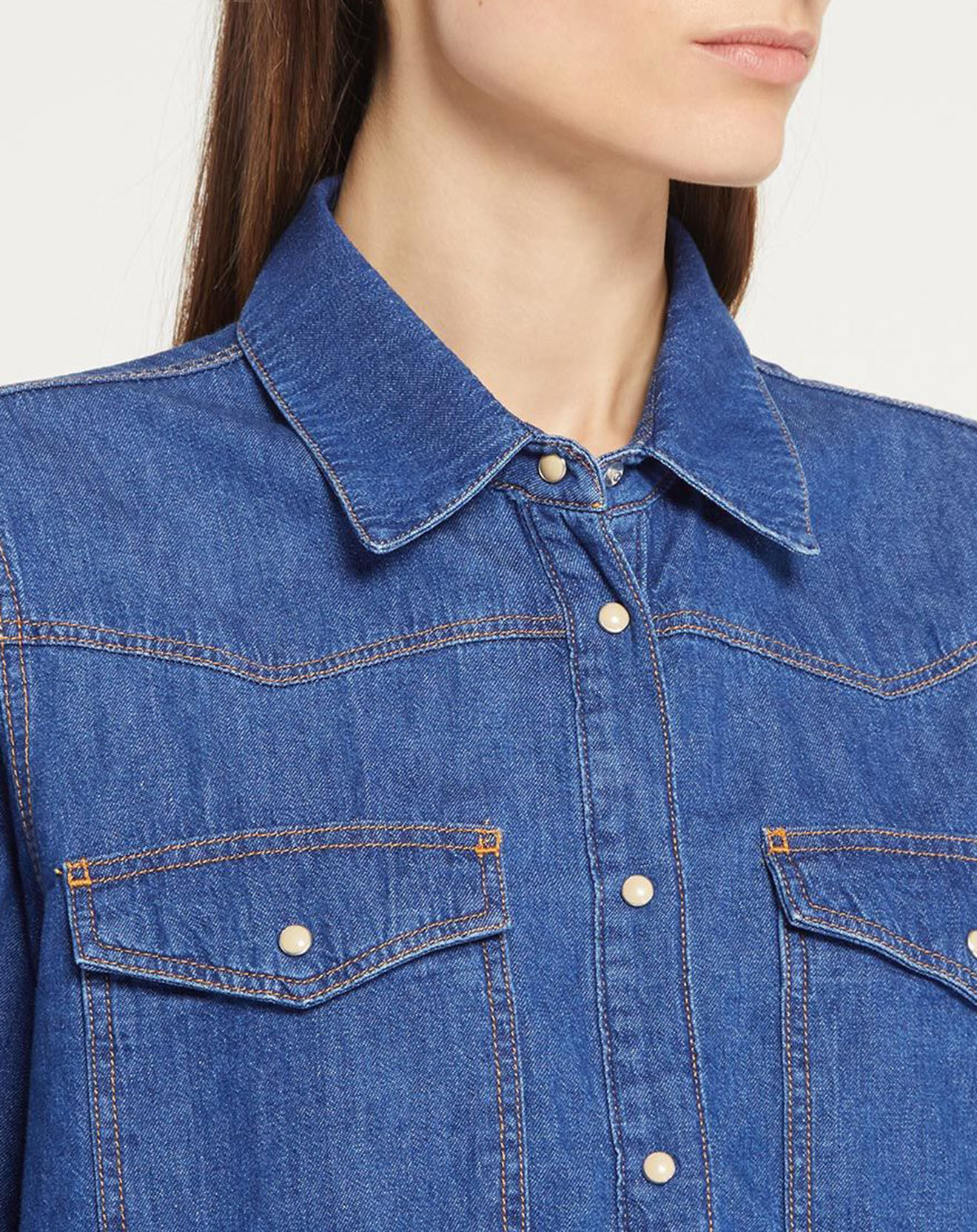 Galeries Lafayette Chemise en denim de Coton bio Colorado bleu foncé