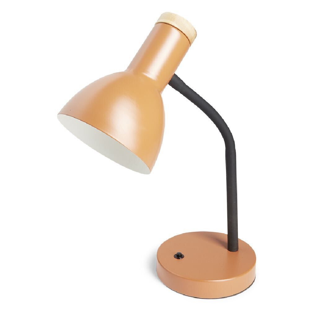 Lampe de bureau orientable métal orange Ø14xH36cm