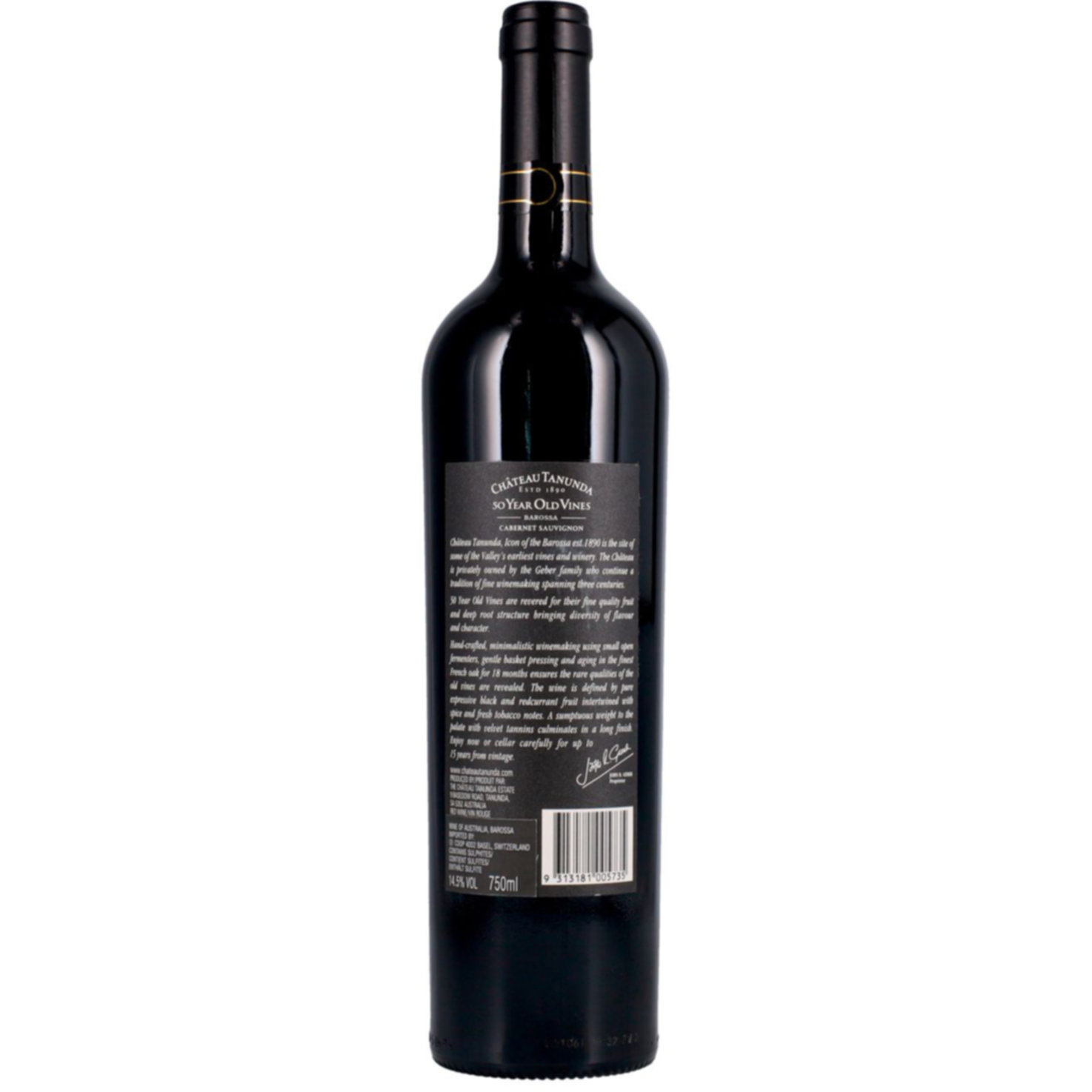 Barossa Cabernet Sauvignon 50 Year Old Vines Château Tanunda Geschenkbox -75cl
