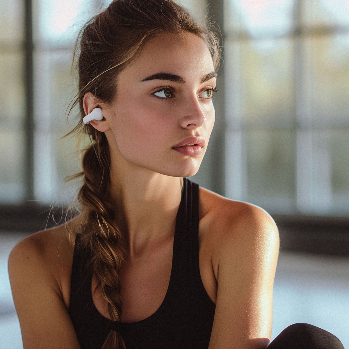 Happy Plugs OWS Clip helt trådløse open-ear hodetelefoner (hvit)