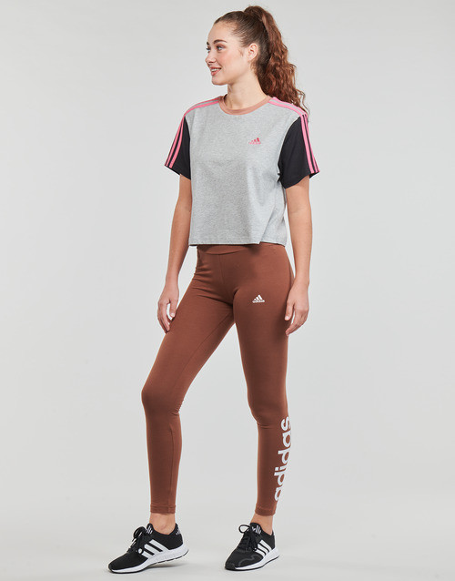 Adidas Sportswear - 3S CR TOP - Gris / Noir / Rose