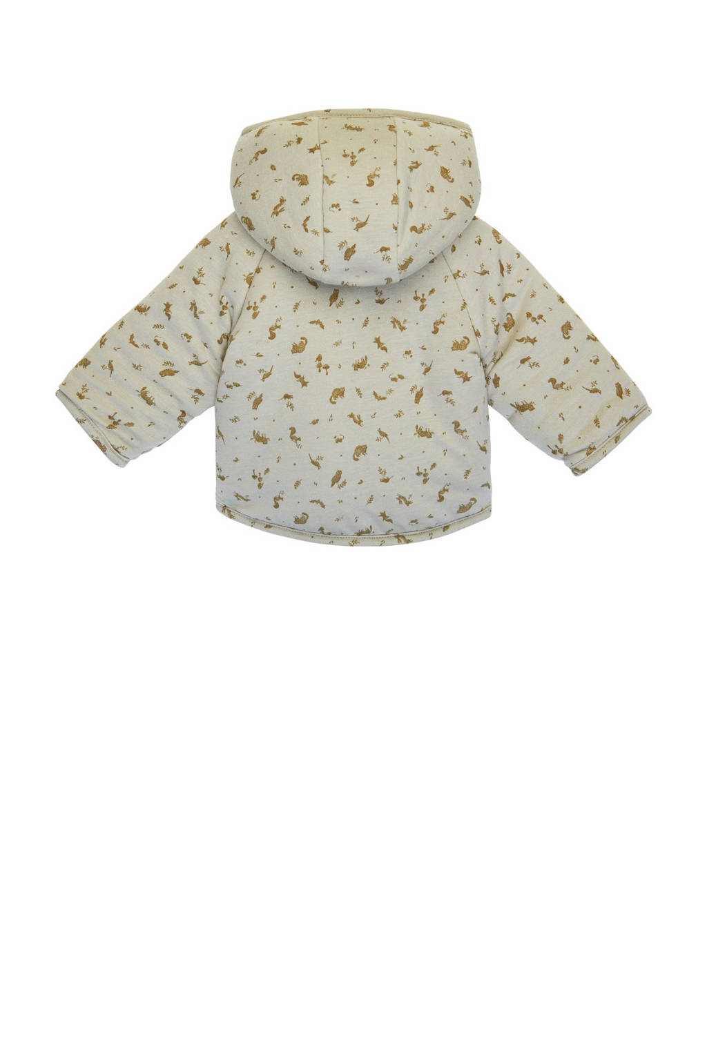 Noppies reversible teddy winterjas met all over print lichtblauw/beige