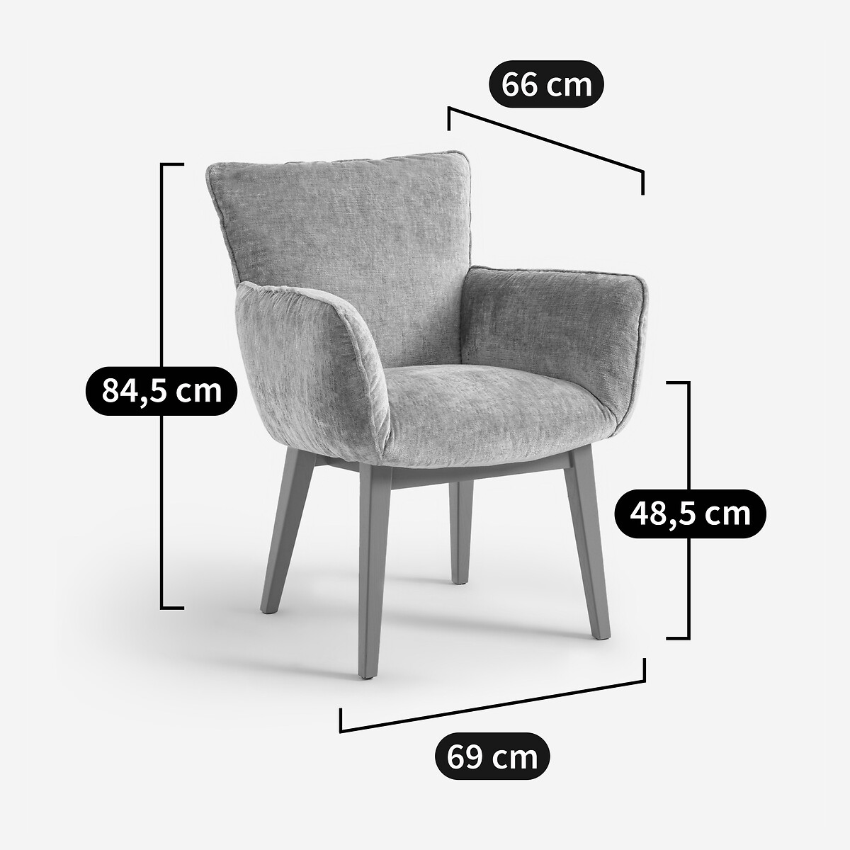 OTTO STUDIO PARA AM.PM<br>Cadeira de jantar de veludo preguiçosa