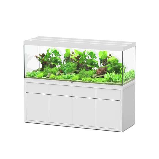 Aquarium et Meuble 4 portes Sublime Led 2.0 Blanc L.200x P.70x H.75 cm