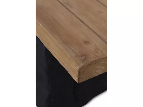 Banc en bois d'épicéa avec base en polyrésine mgo